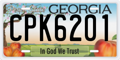 GA license plate CPK6201