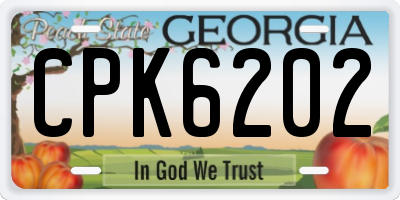 GA license plate CPK6202