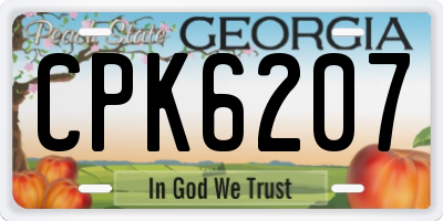 GA license plate CPK6207