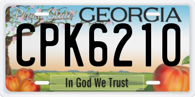 GA license plate CPK6210