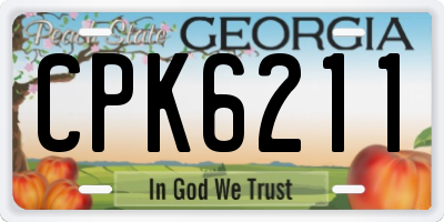 GA license plate CPK6211