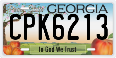 GA license plate CPK6213