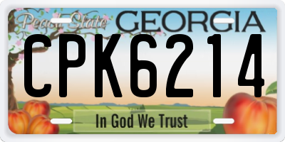 GA license plate CPK6214
