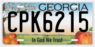 GA license plate CPK6215