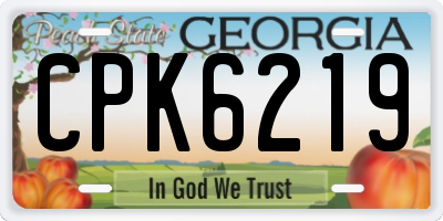 GA license plate CPK6219