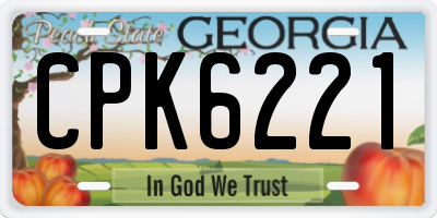 GA license plate CPK6221