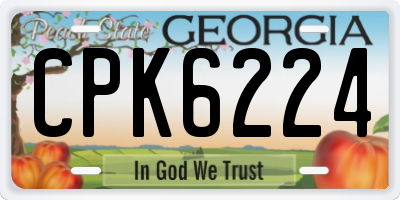 GA license plate CPK6224