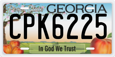 GA license plate CPK6225