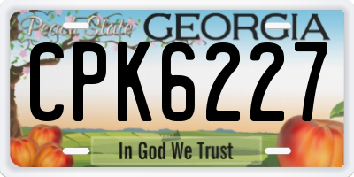 GA license plate CPK6227
