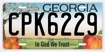 GA license plate CPK6229