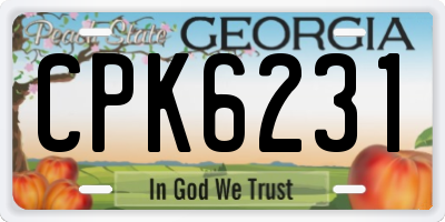 GA license plate CPK6231