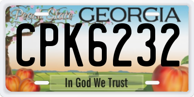 GA license plate CPK6232