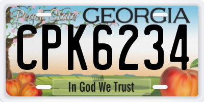 GA license plate CPK6234