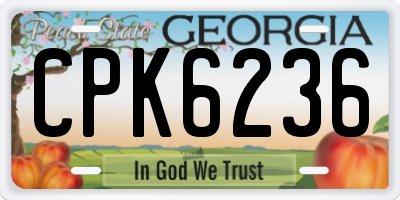 GA license plate CPK6236