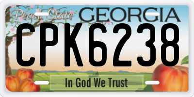 GA license plate CPK6238