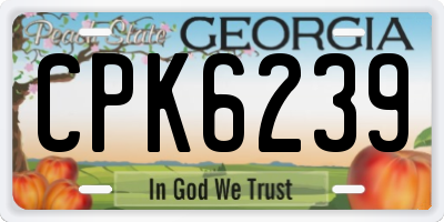 GA license plate CPK6239