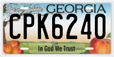 GA license plate CPK6240