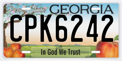 GA license plate CPK6242