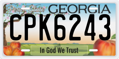GA license plate CPK6243