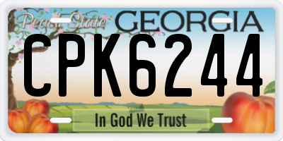 GA license plate CPK6244