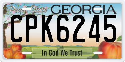 GA license plate CPK6245
