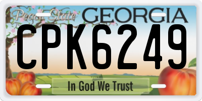 GA license plate CPK6249