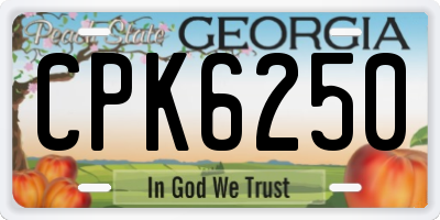 GA license plate CPK6250