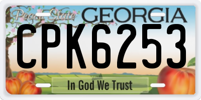 GA license plate CPK6253