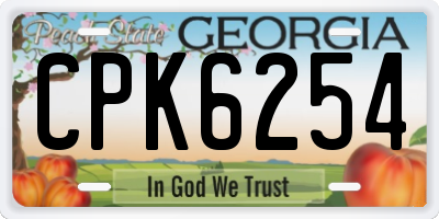 GA license plate CPK6254