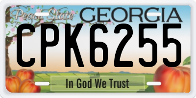 GA license plate CPK6255