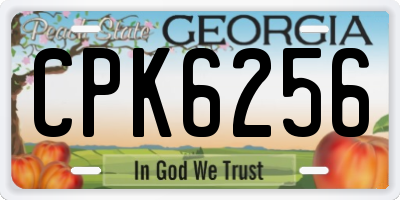 GA license plate CPK6256