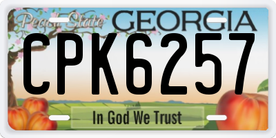 GA license plate CPK6257