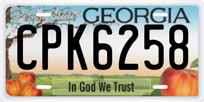 GA license plate CPK6258