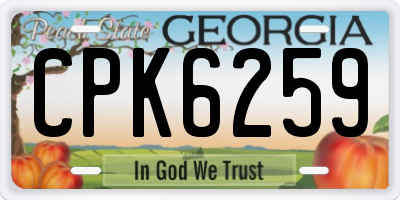 GA license plate CPK6259