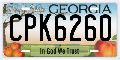 GA license plate CPK6260