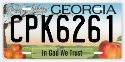 GA license plate CPK6261