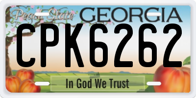 GA license plate CPK6262