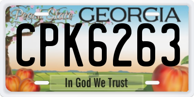 GA license plate CPK6263