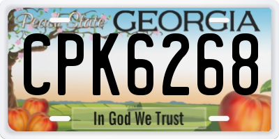GA license plate CPK6268