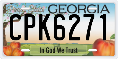 GA license plate CPK6271