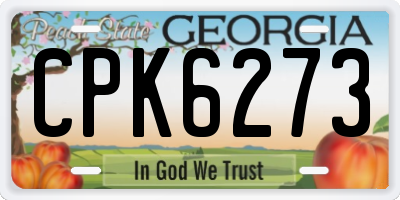 GA license plate CPK6273