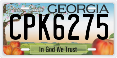 GA license plate CPK6275