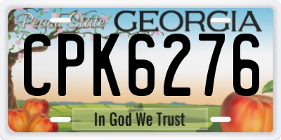 GA license plate CPK6276