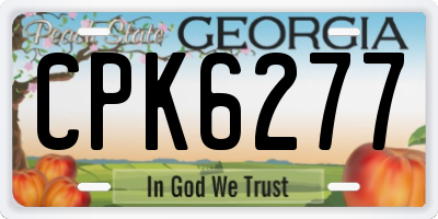 GA license plate CPK6277