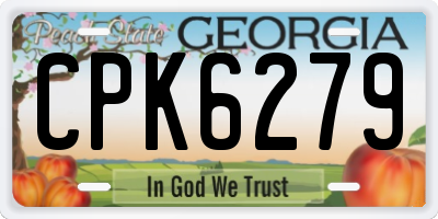 GA license plate CPK6279