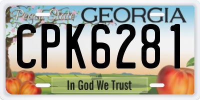 GA license plate CPK6281