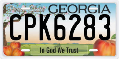 GA license plate CPK6283