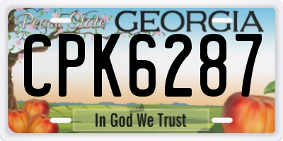 GA license plate CPK6287