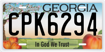 GA license plate CPK6294