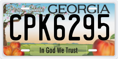 GA license plate CPK6295
